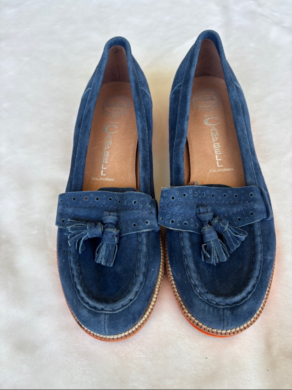 Navy Suede Tassel Loafers
